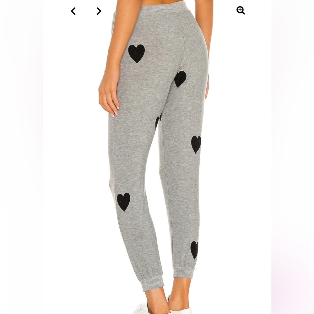 Chaser Flocked Hearts Cozy Knit Cuffed Jogger